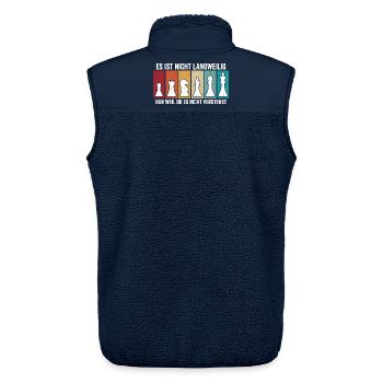 Retro Schach Figuren – Vintage Chess Design - Unisex Sherpaweste von Stanley/Stella - Navy - Hinten - AI Model Male 178 light (178cm)