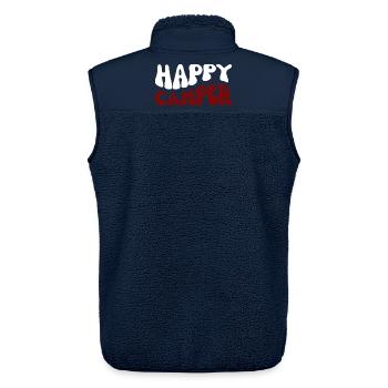 Happy Camper Schriftzug Outdoor - Unisex Sherpaweste von Stanley/Stella - Navy - Hinten - AI Model Male 178 light (178cm)