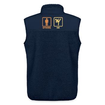 Kickboxer Strichfiguren - Unisex Sherpaweste von Stanley/Stella - Navy - Hinten - AI Model Male 178 light (178cm)