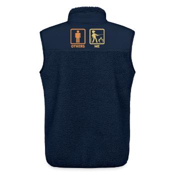 Firefighter Stick Figures - Unisex Sherpa Gilet by Stanley/Stella - navy - Back - AI Model Male 178 light (178cm)