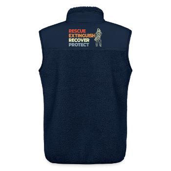 Rescue, Extinguish, Recover, Protect - Unisex Sherpa Gilet by Stanley/Stella - navy - Back - AI Model Male 178 light (178cm)