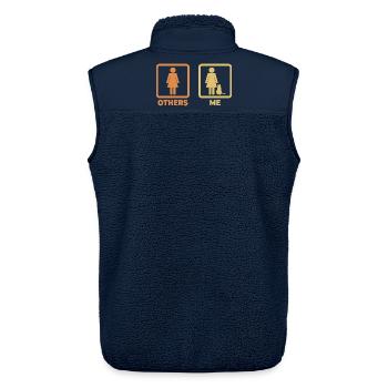 Cat Lover Stick Figure - Unisex Sherpa Gilet by Stanley/Stella - navy - Back - AI Model Male 178 light (178cm)