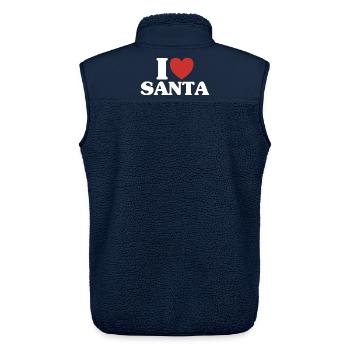 Christmas Xmas Santa Santa Merry Christmas Gift Christmas - Unisex Sherpa Gilet by Stanley/Stella - navy - Back - AI Model Male 178 light (178cm)