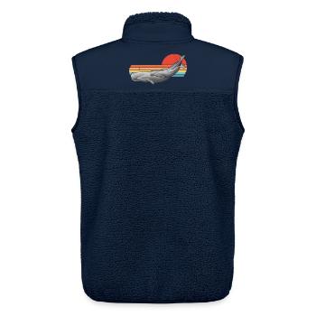 Sperm Whale Retro Sunset - Veste sans manches sherpa unisexe Stanley/Stella - marine - Dos - AI Model Male 178 light (178cm)