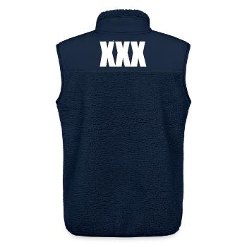 XXX - Unisex Sherpa Gilet by Stanley/Stella - navy - Back - AI Model Male 178 light (178cm)