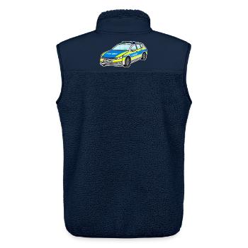 Deutsches Polizeiauto, Polizei Auto, Streifenwagen - Unisex Sherpaweste von Stanley/Stella - Navy - Hinten - AI Model Male 178 light (178cm)