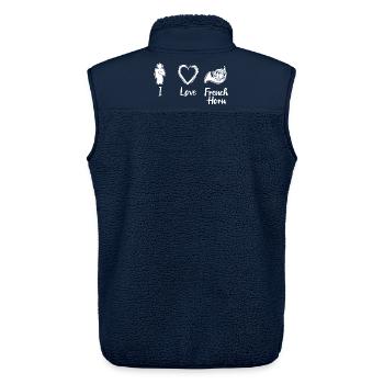 I Love French Horn - Unisex Sherpa Gilet by Stanley/Stella - navy - Back - AI Model Male 178 light (178cm)