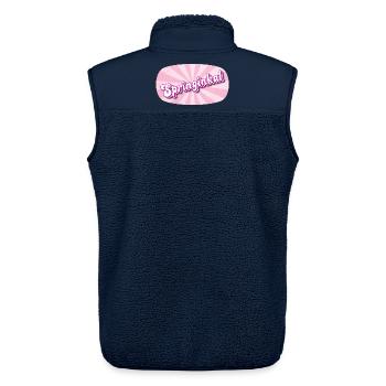 Springinkal - lebhaftes Mädchen, Kosename - Unisex Sherpaweste von Stanley/Stella - Navy - Hinten - AI Model Male 178 light (178cm)