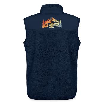 Eisenbahn Zeichnung Retro - Unisex Sherpaweste von Stanley/Stella - Navy - Hinten - AI Model Male 178 light (178cm)