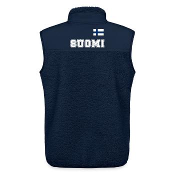 FINNLAND - SUOMI Trikot Look - Flagge auf Brust - Unisex Sherpaweste von Stanley/Stella - Navy - Hinten - AI Model Male 178 light (178cm)