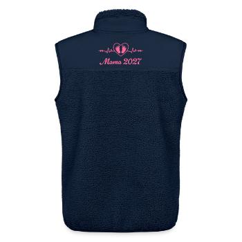 Ich werde Mama 2027 - Schwangerschaft Verkünden - Unisex Sherpaweste von Stanley/Stella - Navy - Hinten - AI Model Male 178 light (178cm)