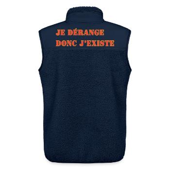 I DISTURB THEREFORE I EXIST - Unisex Sherpa Gilet by Stanley/Stella - navy - Back - AI Model Male 178 light (178cm)