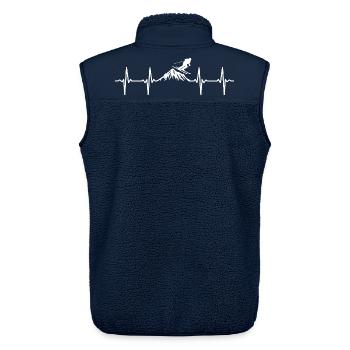 Skifahren Herzschlag Skifahrer Ski Skiurlaub  - Unisex Sherpaweste von Stanley/Stella - Navy - Hinten - AI Model Male 178 light (178cm)