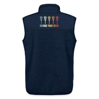 Witziger Lacrosse Spruch - Unisex Sherpaweste von Stanley/Stella - Navy - Hinten - AI Model Male 178 light (178cm)