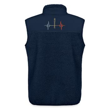 Flöte Herzschlag Retro - Unisex Sherpaweste von Stanley/Stella - Navy - Hinten - AI Model Male 178 light (178cm)