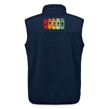Retro Skateboard Steps Ollie Grind Flip Land - Unisex Sherpaweste von Stanley/Stella - Navy - Hinten - AI Model Male 178 light (178cm)