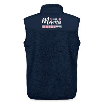 Mama 2026 loading - Schwangerschaft - Geschenk - Unisex Sherpaweste von Stanley/Stella - Navy - Hinten - AI Model Male 178 light (178cm)