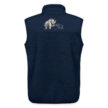 Nashorn Höhlenmalerei Steinzeit Tierhumor - Unisex Sherpaweste von Stanley/Stella - Navy - Hinten - AI Model Male 178 light (178cm)