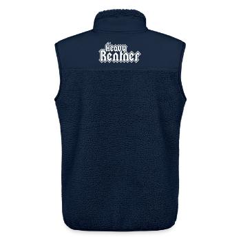 Rockstyle des retraités lourds - Veste sans manches sherpa unisexe Stanley/Stella - marine - Dos - AI Model Male 178 light (178cm)