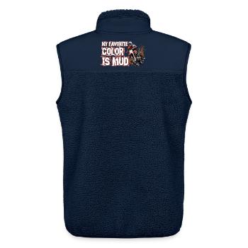 Meine Lieblingsfarbe Ist Schlamm - Unisex Sherpaweste von Stanley/Stella - Navy - Hinten - AI Model Male 178 light (178cm)
