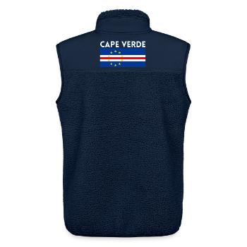 Cape Verde Flag, Cape Verdean Flag, Cape Verde - Veste sans manches sherpa unisexe Stanley/Stella - marine - Dos - AI Model Male 178 light (178cm)