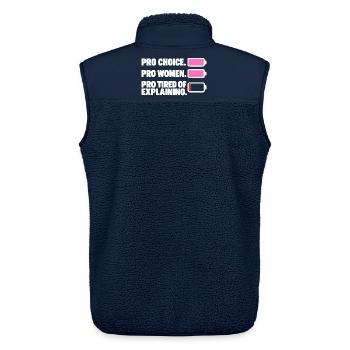 Pro Choice Pro Women Pro Tired Of Explaining - Unisex Sherpaweste von Stanley/Stella - Navy - Hinten - AI Model Male 178 light (178cm)