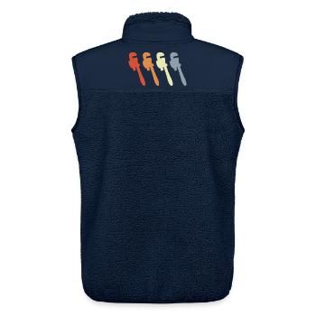 Retro Pipe Wrench - Unisex Sherpa Gilet by Stanley/Stella - navy - Back - AI Model Male 178 light (178cm)