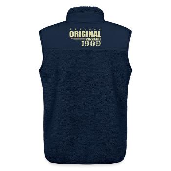 1989 Birthday 1989 - Unisex Sherpa Gilet by Stanley/Stella - navy - Back - AI Model Male 178 light (178cm)