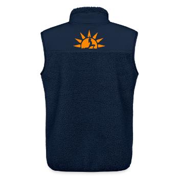 Sunshine Yoga – Strahlendes Design für Yogis - Unisex Sherpaweste von Stanley/Stella - Navy - Hinten - AI Model Male 178 light (178cm)