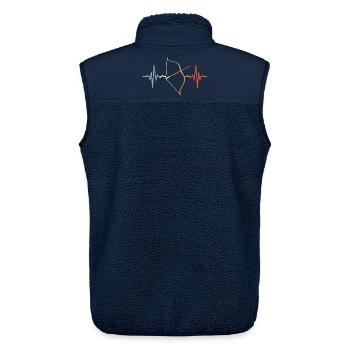 Kompositbogen Kardiogramm - Unisex Sherpaweste von Stanley/Stella - Navy - Hinten - AI Model Male 178 light (178cm)
