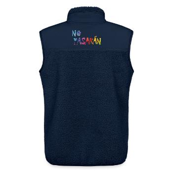 no pasaran - Unisex Sherpaweste von Stanley/Stella - Navy - Hinten - AI Model Male 178 light (178cm)