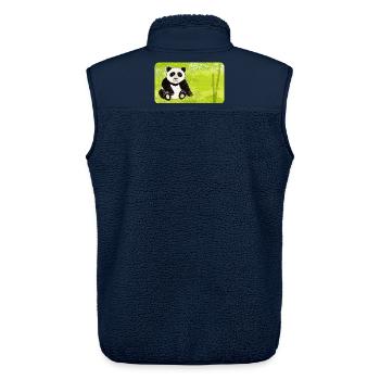 Panda assis ours dans une forêt de bambous verts - Veste sans manches sherpa unisexe Stanley/Stella - marine - Dos - AI Model Male 178 light (178cm)