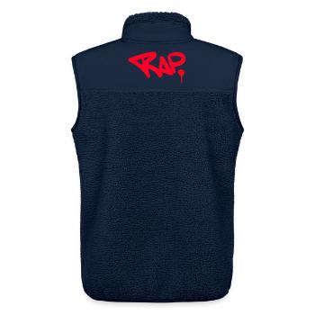 Conception de spray graffiti de rap pour fans - Veste sans manches sherpa unisexe Stanley/Stella - marine - Dos - AI Model Male 178 light (178cm)