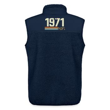 Vintage March 1971 - Unisex Sherpa Gilet by Stanley/Stella - navy - Back - AI Model Male 178 light (178cm)