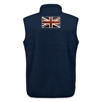 english flag - Unisex Sherpaweste von Stanley/Stella - Navy - Hinten - AI Model Male 178 light (178cm)