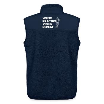 Schreiben Üben Violine Wiederholen - Unisex Sherpaweste von Stanley/Stella - Navy - Hinten - AI Model Male 178 light (178cm)