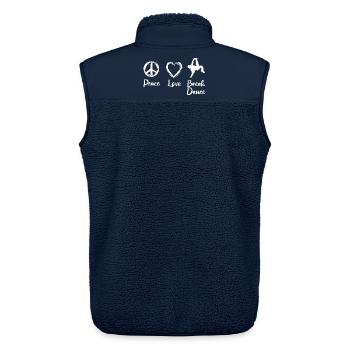 Peace Love Break Dance - Unisex Sherpaweste von Stanley/Stella - Navy - Hinten - AI Model Male 178 light (178cm)