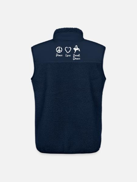 Peace Love Break Dance - Unisex Sherpa Gilet by Stanley/Stella - navy