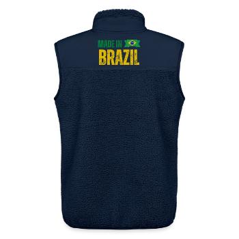 Made in Brazil, brasilianischer Stolz - Unisex Sherpaweste von Stanley/Stella - Navy - Hinten - AI Model Male 178 light (178cm)