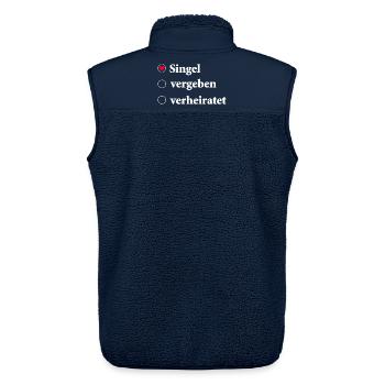 Beziehungsstatus Auswahl Singel mit Herzsymbol - Unisex Sherpaweste von Stanley/Stella - Navy - Hinten - AI Model Male 178 light (178cm)