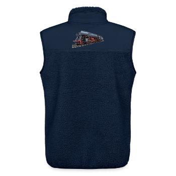 Dampflok im Retro-Look 01 519 - Unisex Sherpaweste von Stanley/Stella - Navy - Hinten - AI Model Male 178 light (178cm)