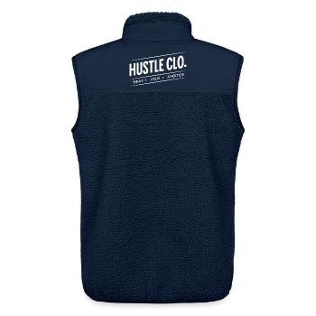Hustle Clo Ambition Logo - Unisex Sherpa Gilet by Stanley/Stella - navy - Back - AI Model Male 178 light (178cm)