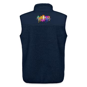 Women's football heartbeat - Unisex Sherpa Gilet by Stanley/Stella - navy - Back - AI Model Male 178 light (178cm)