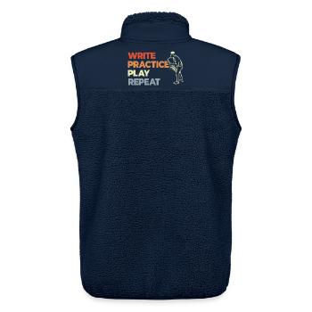Write Practice Play Repeat - Unisex Sherpa Gilet by Stanley/Stella - navy - Back - AI Model Male 178 light (178cm)
