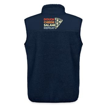 Lustiger Pizza Spruch - Unisex Sherpaweste von Stanley/Stella - Navy - Hinten - AI Model Male 178 light (178cm)