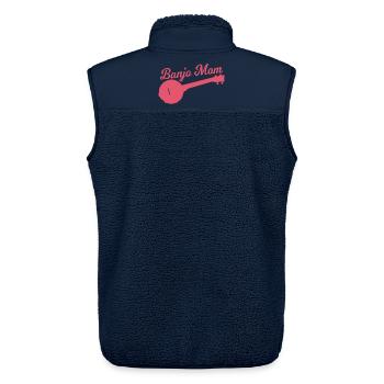 Mère joueuse de banjo - Veste sans manches sherpa unisexe Stanley/Stella - marine - Dos - AI Model Male 178 light (178cm)