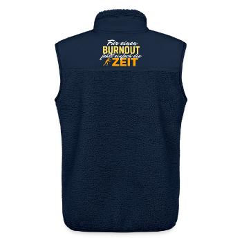 Burnout Zeitdruck - Zeit rennt - Unisex Sherpaweste von Stanley/Stella - Navy - Hinten - AI Model Male 178 light (178cm)