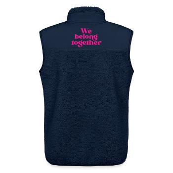 We belong together Magenta Typo - Unisex Sherpa Gilet by Stanley/Stella - navy - Back - AI Model Male 178 light (178cm)