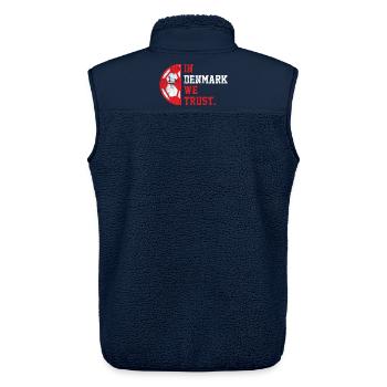 In Denmark we trust - Unisex Sherpaweste von Stanley/Stella - Navy - Hinten - AI Model Male 178 light (178cm)