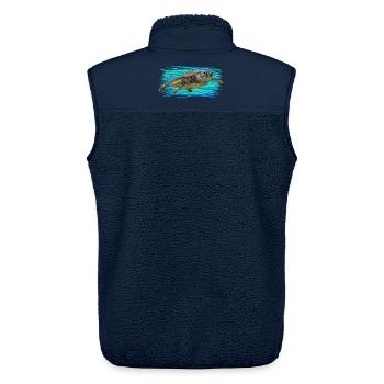 Turtle - Unisex Sherpa Gilet by Stanley/Stella - navy - Back - AI Model Male 178 light (178cm)